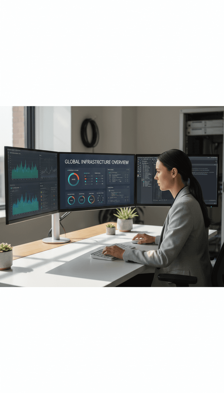Cloud infrastructure management on multiple monitors