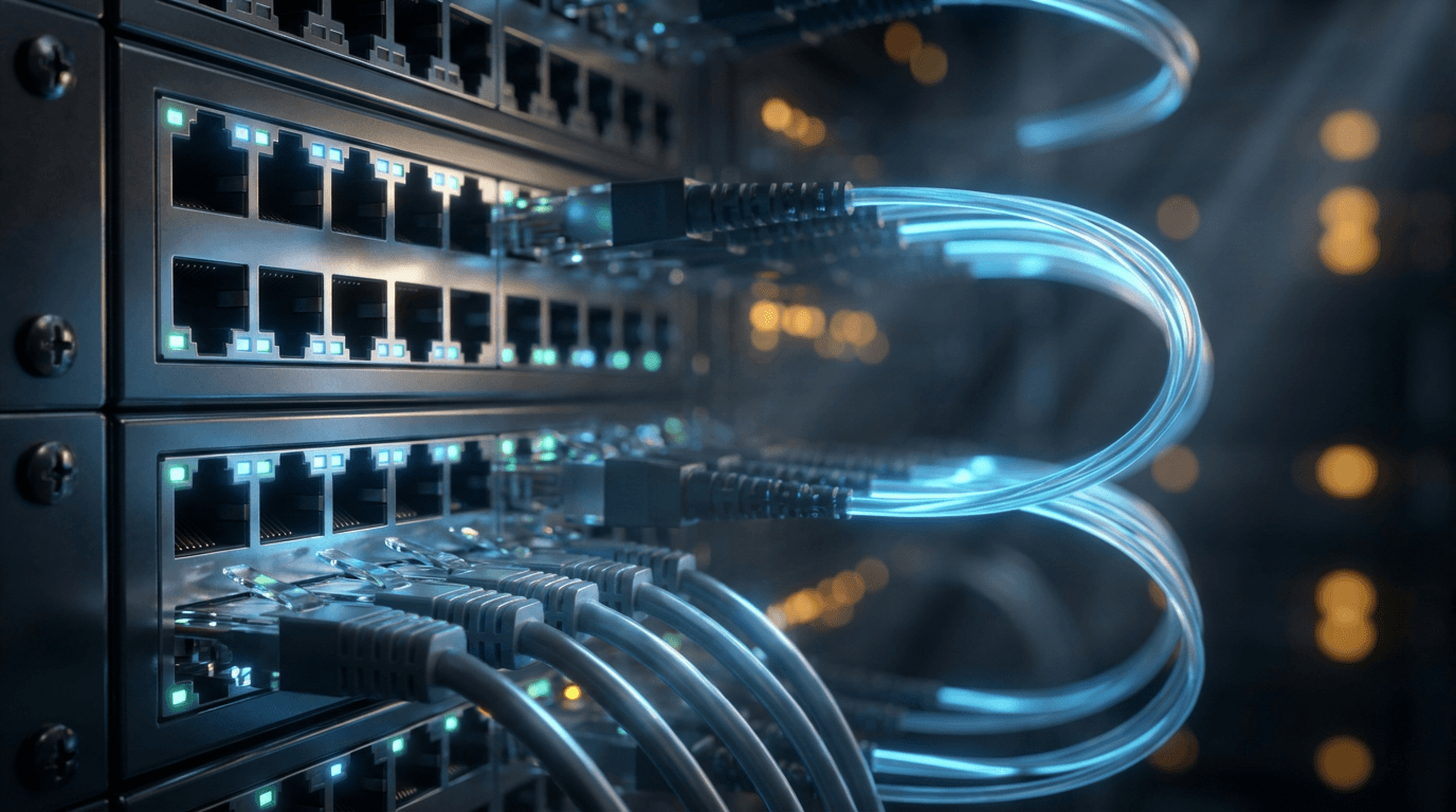 Server hardware and network connections in a data center